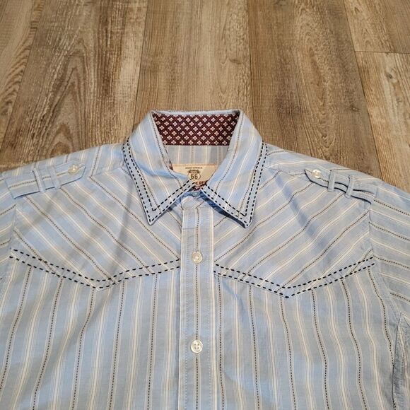 Route 66 Distinctive Detailed Western Styled Long Sleeved Button Up Mens Small - Picture 3 of 6